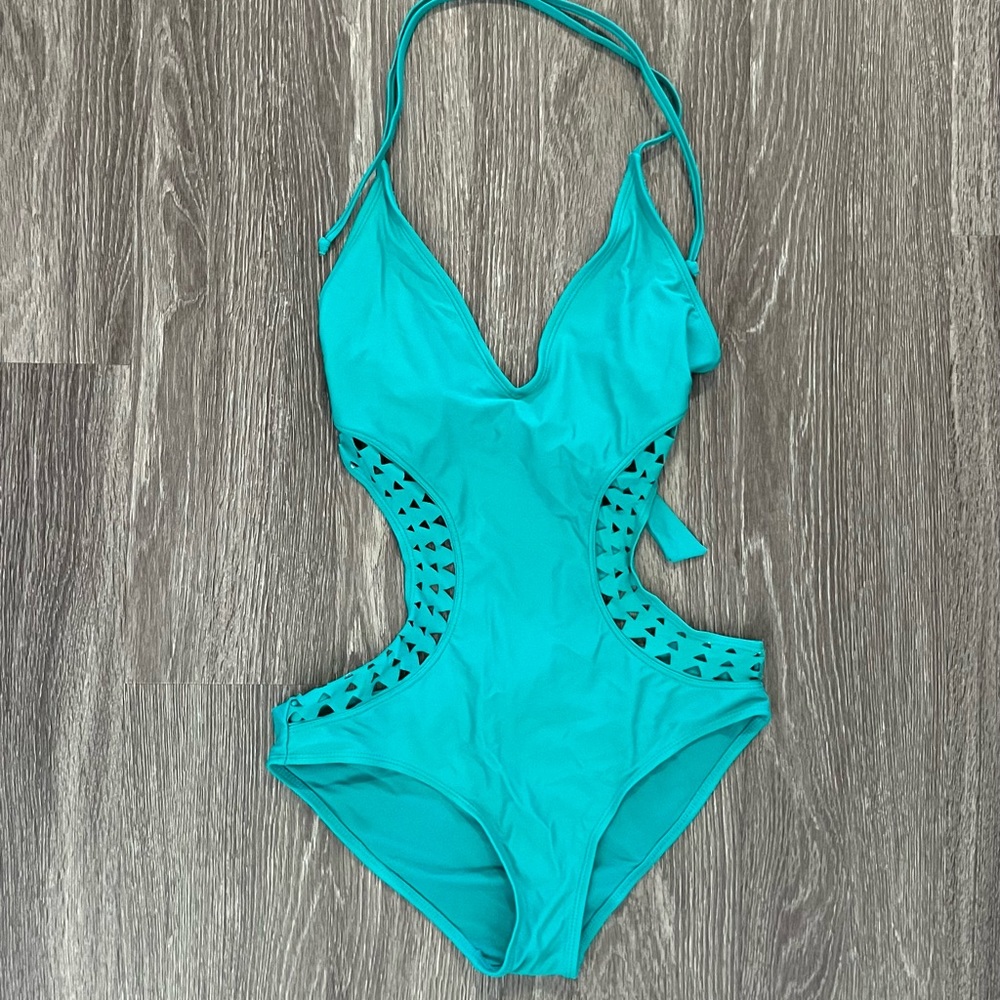 Neon Blue One Piece Swimsuit